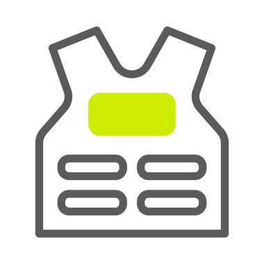 Zırh ikonu duotone stili gri renkli yeşil renkli askeri illüstrasyon vektörü ordu elementi ve sembol mükemmel. Web için modern koleksiyon simgesi.