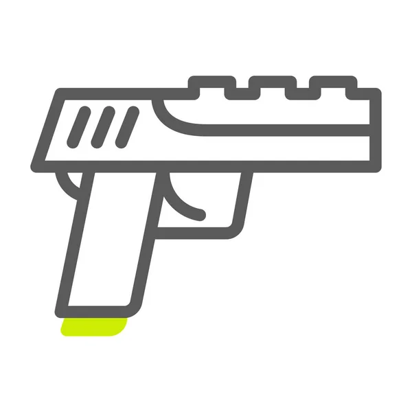 Pistola Icono Duotone Estilo Gris Vibrante Verde Color Militar Ilustración — Vector de stock