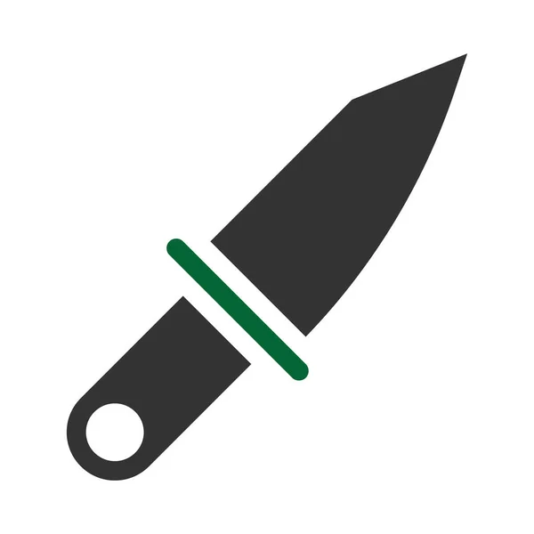 Messer Symbol Soliden Stil Graugrüne Farbe Militärische Illustration Vektor Armee — Stockvektor
