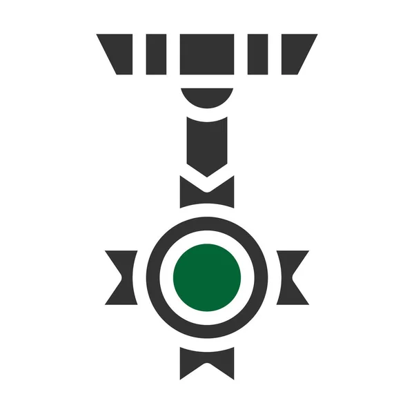 Madalya Ikonu Katı Gri Yeşil Renkli Askeri Illüstrasyon Vektör Ordu — Stok Vektör