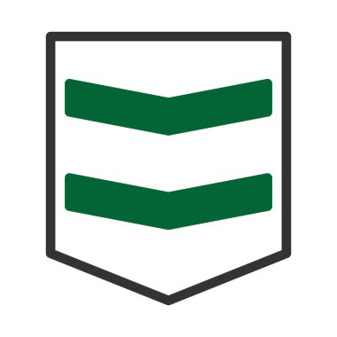 Rozet simgesi duoton stili gri yeşil renkli askeri illüstrasyon vektör ordu unsuru ve sembol mükemmel. Web için modern koleksiyon simgesi.
