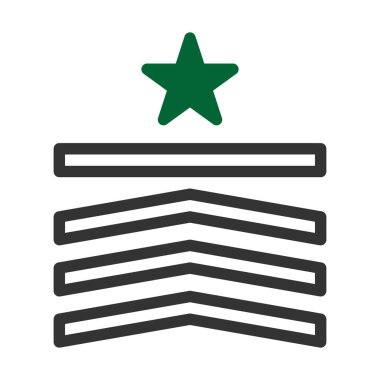 Rozet simgesi duoton stili gri yeşil renkli askeri illüstrasyon vektör ordu unsuru ve sembol mükemmel. Web için modern koleksiyon simgesi.