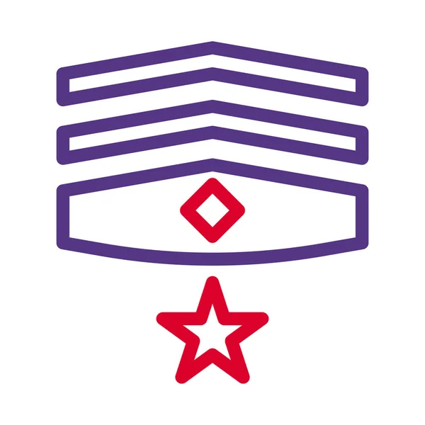 Значок Значка Дуоколор Стиль Червоний Фіолетовий Колір Військова Ілюстрація Вектор — стоковий вектор