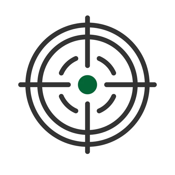Ziel Symbol Duoton Stil Graugrüne Farbe Militärische Illustration Vektor Armee — Stockvektor