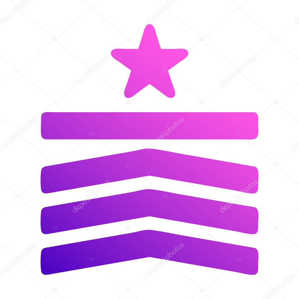 Badge icon solid style gradient purple pink colour military illustration vector army element and symbol perfect. Icon sign from modern collection for web.