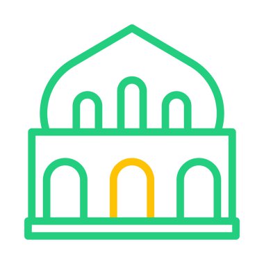 Cami ikonu duocolor yeşil stil ramazan illüstrasyon vektör elementi ve sembol mükemmel. Web için modern koleksiyon simgesi.