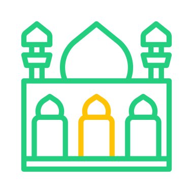 Cami ikonu duocolor yeşil stil ramazan illüstrasyon vektör elementi ve sembol mükemmel. Web için modern koleksiyon simgesi.