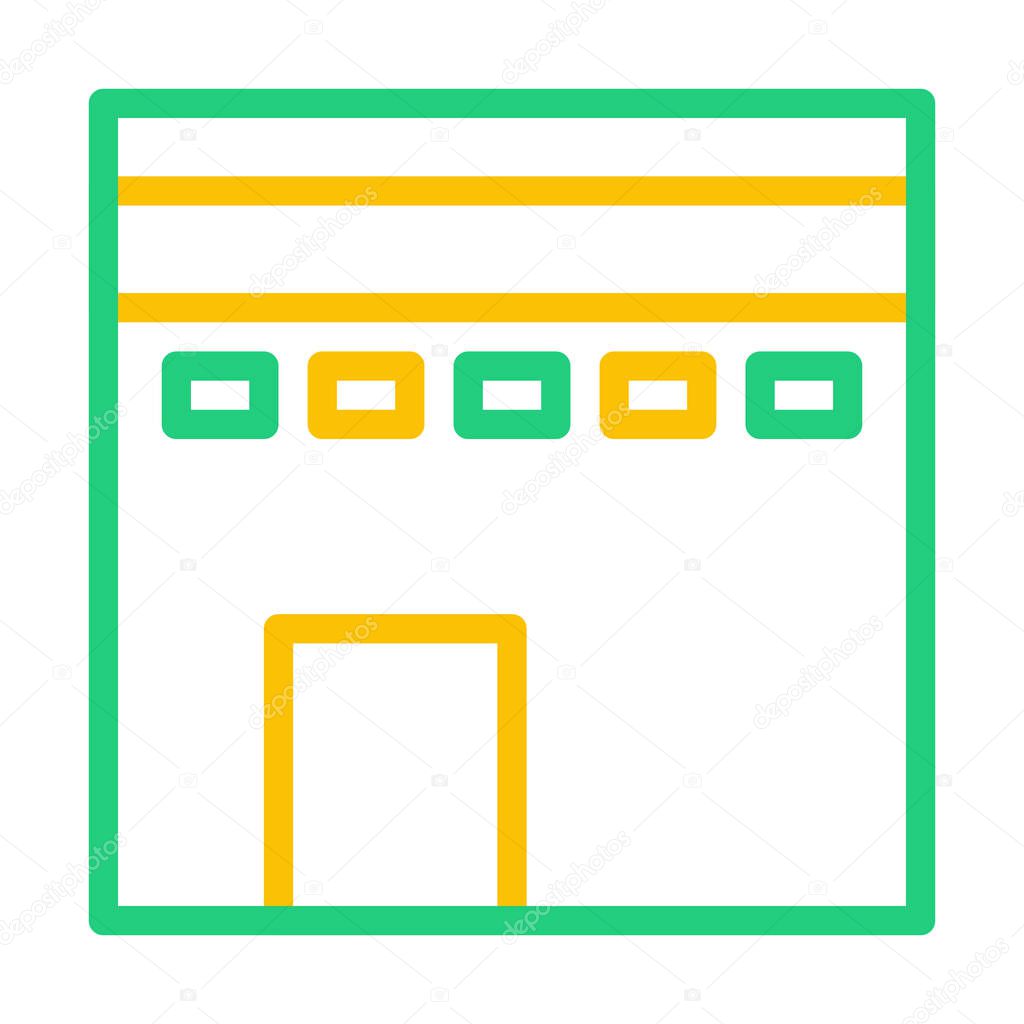 Kaaba icon duocolor green yellow style ramadan illustration vector element and symbol perfect. Icon sign from modern collection for web.