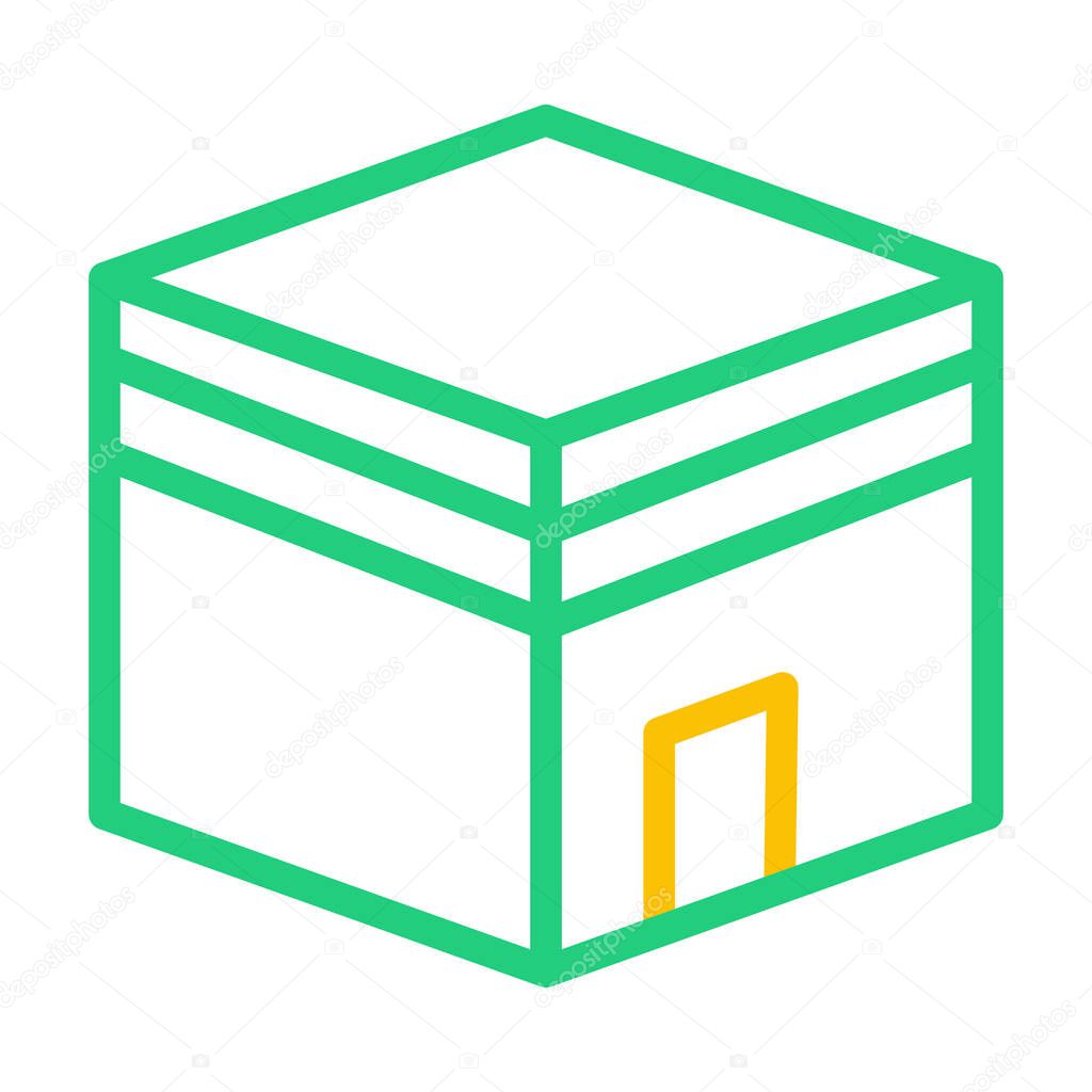 Kaaba icon duocolor green yellow style ramadan illustration vector element and symbol perfect. Icon sign from modern collection for web.