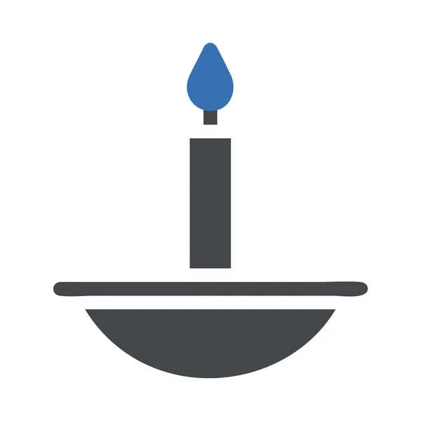 Kerzensymbol Solid Grey Blue Style Ramadan Illustration Vektorelement Und Symbol — Stockvektor