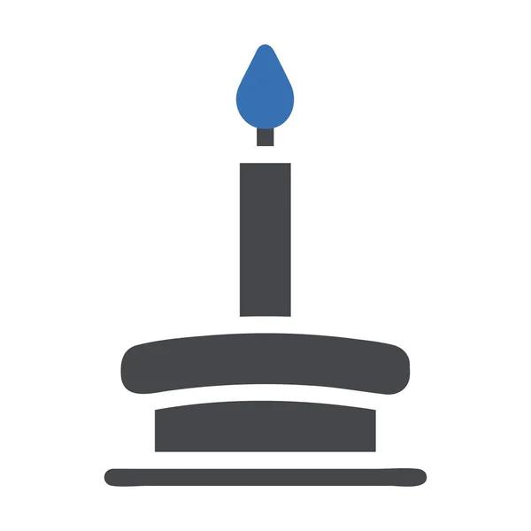 Kerzensymbol Solid Grey Blue Style Ramadan Illustration Vektorelement Und Symbol — Stockvektor
