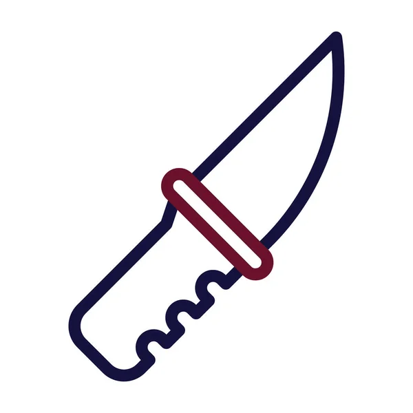 Messer Symbol Duocolor Stil Marineblau Farbe Militärische Illustration Vektor Armee — Stockvektor