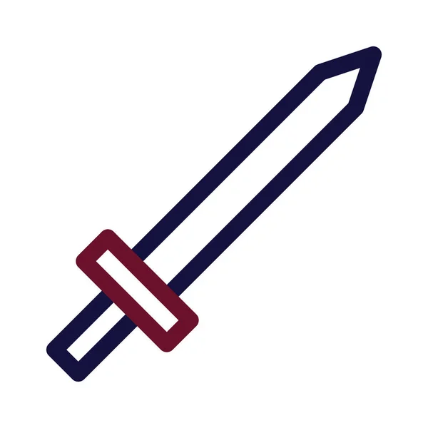 Schwert Symbol Duocolor Stil Marineblau Farbe Militärische Illustration Vektor Armee — Stockvektor