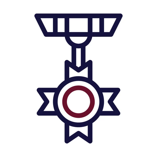 Medaille Symbol Duocolor Stil Marineblau Farbe Militärische Illustration Vektor Armee — Stockvektor