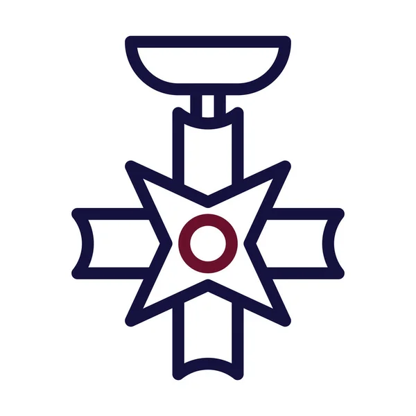 Médaille Icône Style Duocolor Marron Marine Couleur Illustration Militaire Vecteur — Image vectorielle