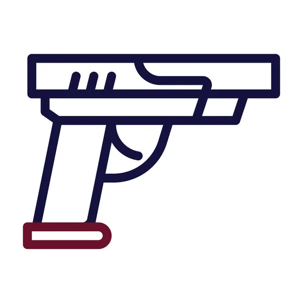 Pistol Ikon Duocolor Stil Maroon Marin Färg Militär Illustration Vektor — Stock vektor