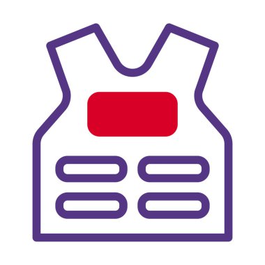 Zırhlı ikon duoton stili duoton kırmızı mor renkli askeri illüstrasyon vektörü ordu elementi ve sembol mükemmel. Web için modern koleksiyon simgesi.