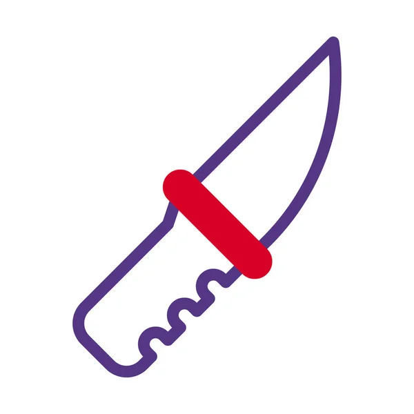 Ножевой Значок Дуотон Стиль Дуотон Красный Фиолетовый Цвет Военный Иллюстрации — стоковый вектор