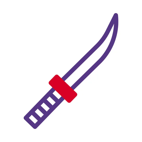 Schwert Symbol Duoton Stil Duotone Rot Lila Farbe Militärische Illustration — Stockvektor