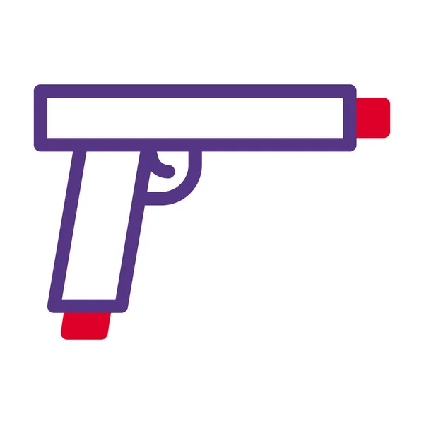 Ikon Senjata Duotone Gaya Duotone Warna Merah Ungu Ilustrasi Militer - Stok Vektor