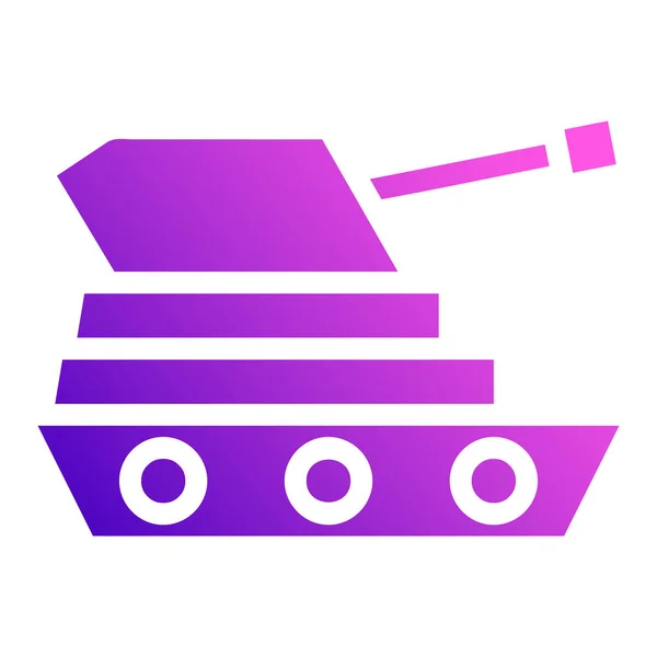 Ícone Tanque Gradiente Estilo Sólido Cor Rosa Púrpura Ilustração Militar —  Vetores de Stock