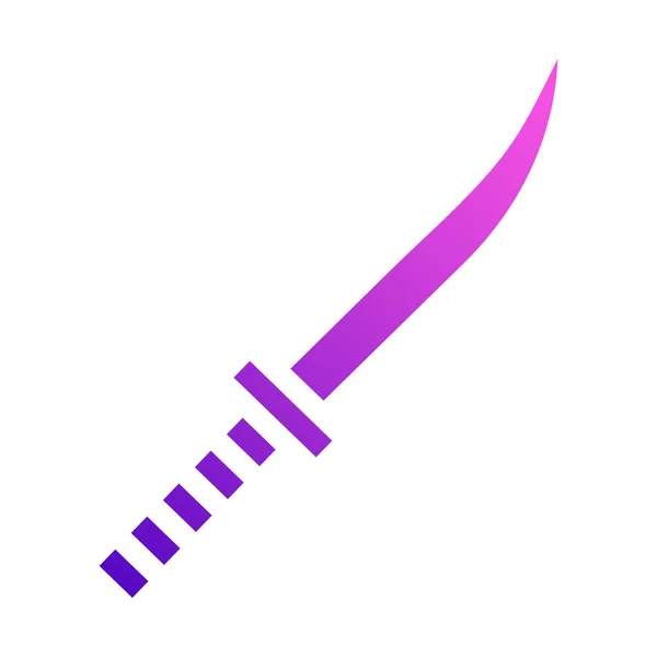 Épée Icône Style Solide Dégradé Pourpre Rose Couleur Illustration Militaire — Image vectorielle