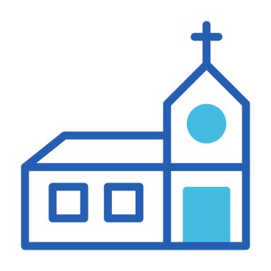 Katedral ikonu duotone mavi stil Paskalya illüstrasyon vektör elemanı ve sembol mükemmel. Web için modern koleksiyon simgesi.