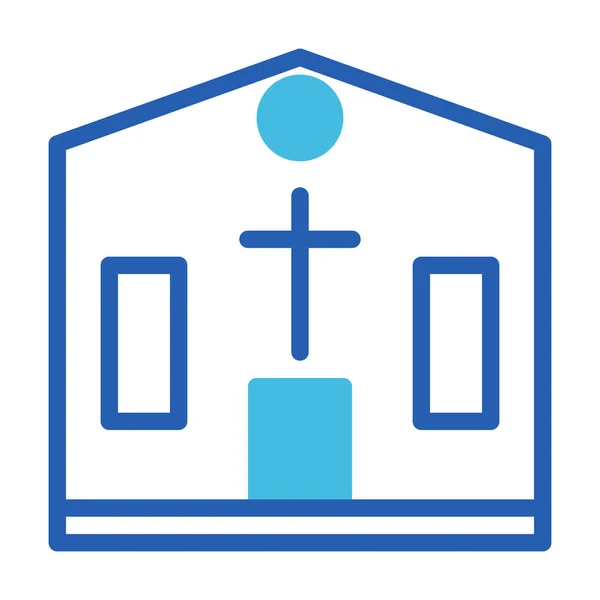 Icono Catedral Duotono Azul Estilo Pascua Ilustración Vector Elemento Símbolo — Vector de stock
