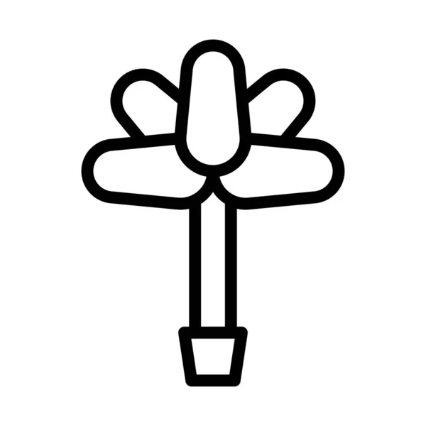 花朵图标轮廓风格东方插图矢量元素和符号完美 网络现代收藏品的图标 — 图库矢量图片