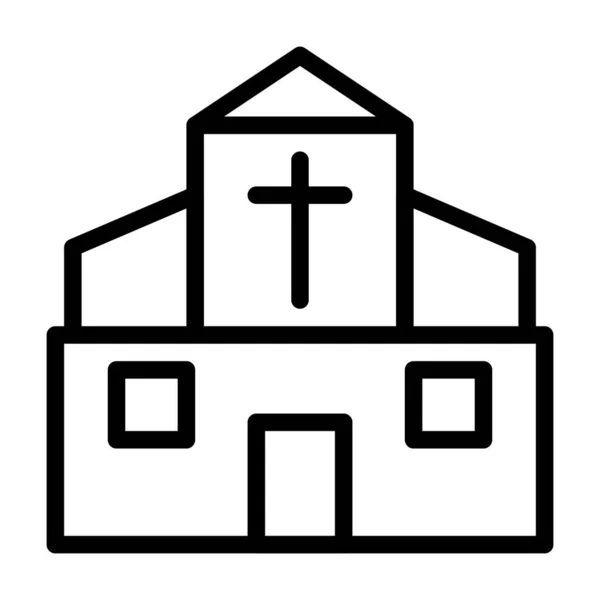 Cathédrale Icône Contour Style Pâques Illustration Élément Vectoriel Symbole Parfait — Image vectorielle