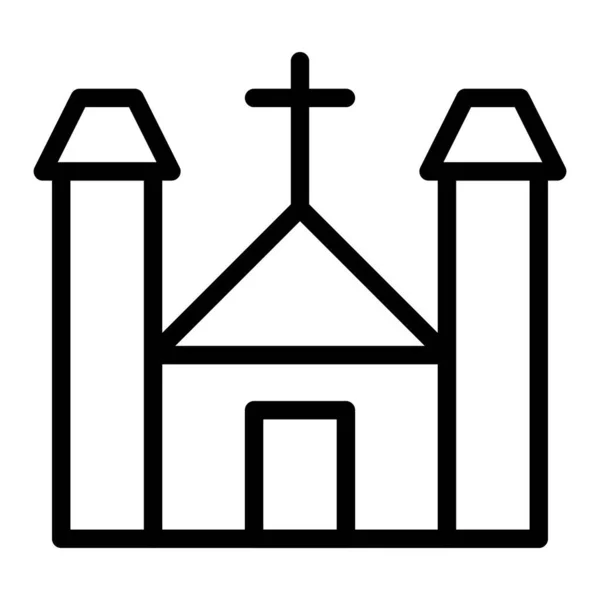 Kathedrale Ikone Umreißen Stil Ostern Illustration Vektor Element Und Symbol — Stockvektor