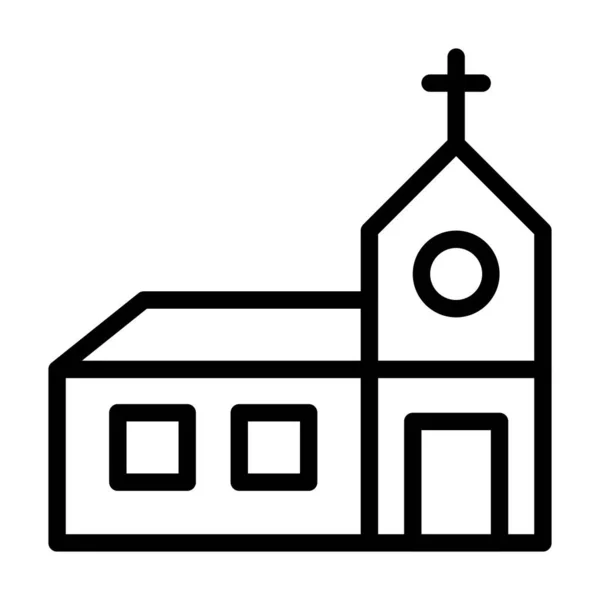 Katedrála Ikona Obrys Styl Velikonoční Ilustrace Vektorový Prvek Symbol Perfektní — Stockový vektor
