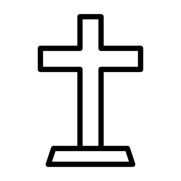 Chrześcijańska Ikona Zarys Stylu Wielkanoc Ilustracja Wektor Element Symbol Idealny — Wektor stockowy