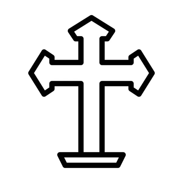 Ícone Cristão Esboço Estilo Páscoa Ilustração Vetor Elemento Símbolo Perfeito — Vetor de Stock