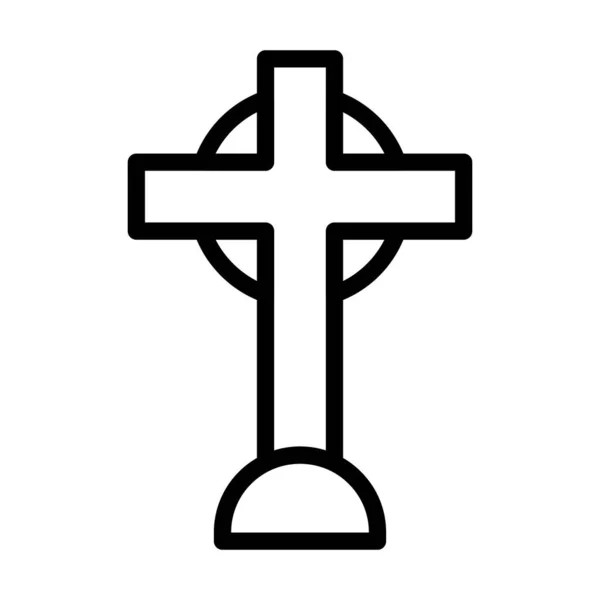 Icona Cristiana Delineare Stile Pasqua Illustrazione Elemento Vettoriale Simbolo Perfetto — Vettoriale Stock