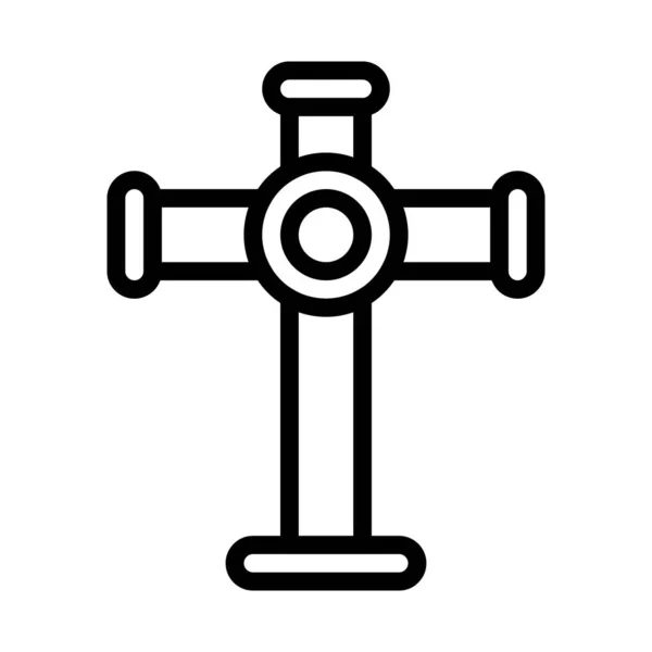 Icono Cristiano Contorno Estilo Pascua Ilustración Vector Elemento Símbolo Perfecto — Vector de stock