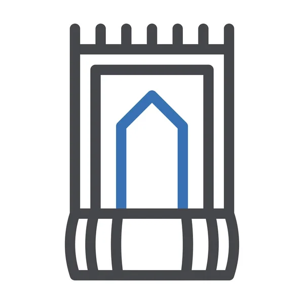 Иконка Ковра Дуоколор Серо Голубой Цвет Рамадан Иллюстрации Векторный Элемент — стоковый вектор