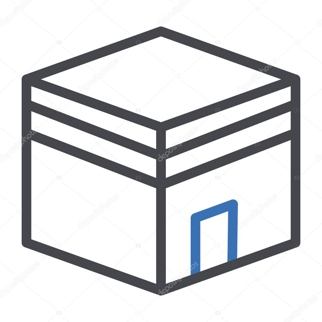 Kaaba icon duocolor grey blue colour ramadan illustration vector element and symbol perfect. Icon sign from modern collection for web.
