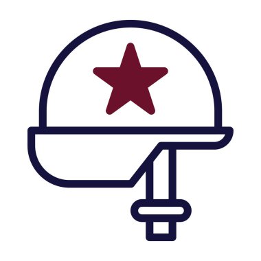 Kask ikonu duotone bordo deniz kuvvetleri askeri illüstrasyon vektör ordu unsuru ve sembol mükemmel. Web için modern koleksiyon simgesi.