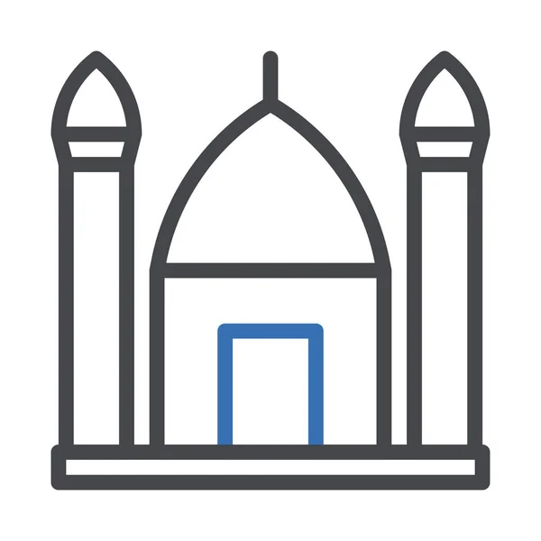 Moschee Symbol Duocolor Grau Blau Farbe Ramadan Illustration Vektorelement Und — Stockvektor