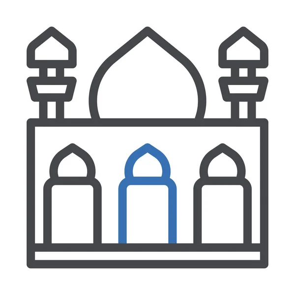 Mecset Ikon Duocolor Szürke Kék Színű Ramadán Illusztráció Vektor Elem — Stock Vector