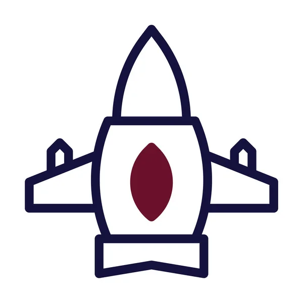 Flugzeug Symbol Duotone Kastanienbraun Marine Militärische Illustration Vektor Armee Element — Stockvektor