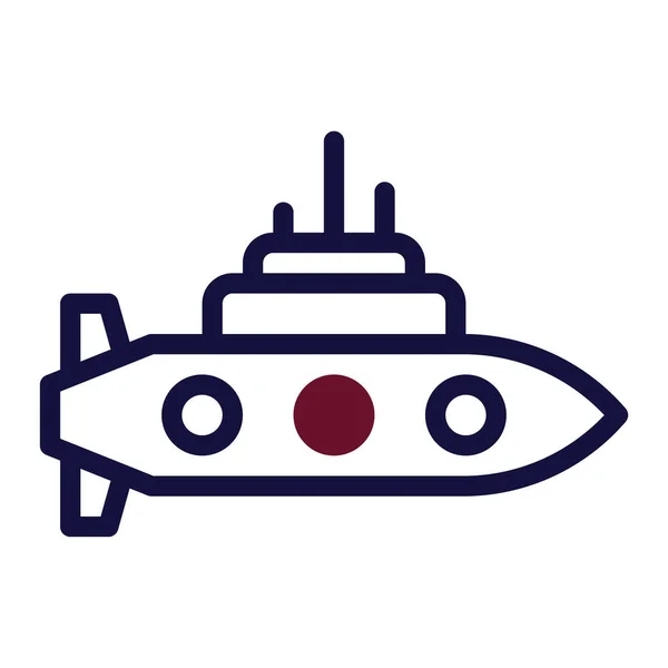 Boot Symbol Duotone Kastanienbraun Marine Militärische Illustration Vektor Armee Element — Stockvektor
