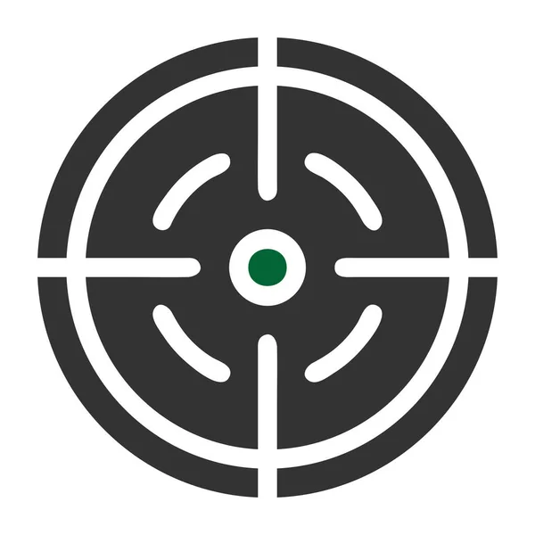 Zielsymbol Solide Graugrüne Farbe Militärische Illustration Vektor Armee Element Und — Stockvektor