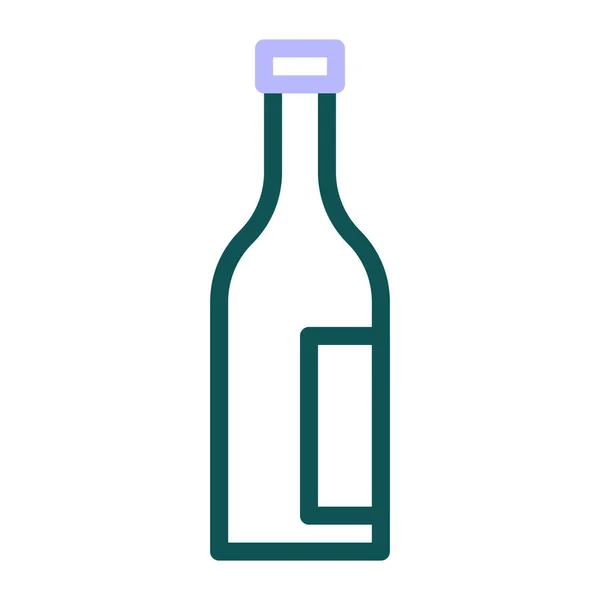 Verre Vin Icône Duocolor Vert Violet Couleur Pâques Illustration Vecteur — Image vectorielle