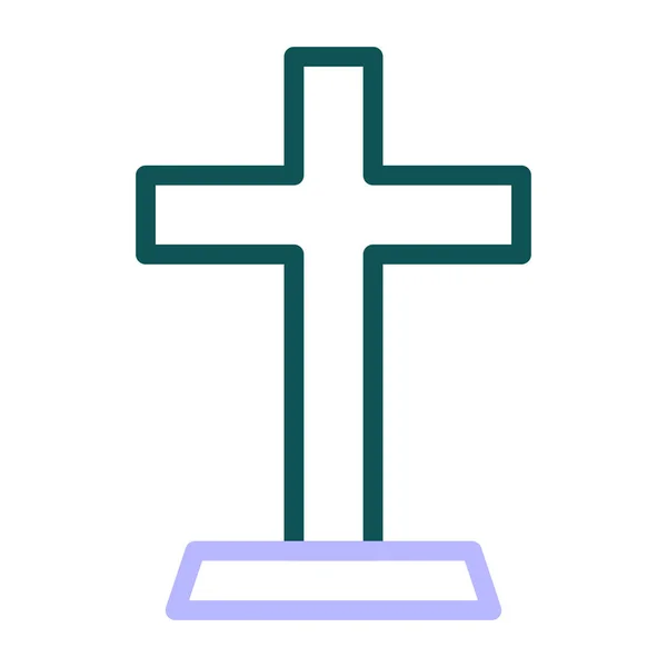 Christian Εικονίδιο Duocolor Πράσινο Μωβ Χρώμα Easter Εικονογράφηση Διάνυσμα Στοιχείο — Διανυσματικό Αρχείο