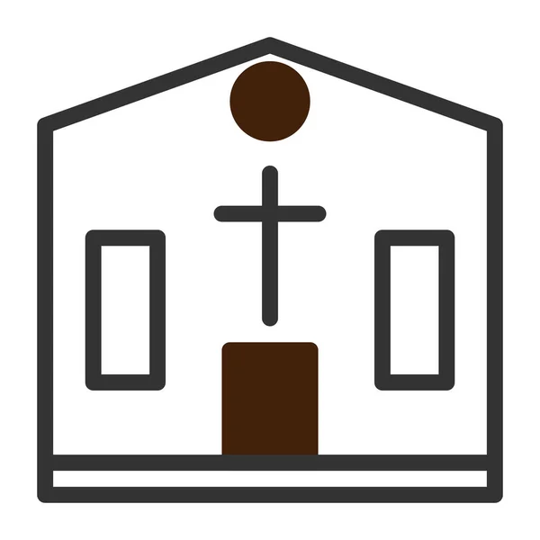 Καθεδρικός Ναός Εικονίδιο Duotone Γκρι Καφέ Χρώμα Πάσχα Εικονογράφηση Διάνυσμα — Διανυσματικό Αρχείο