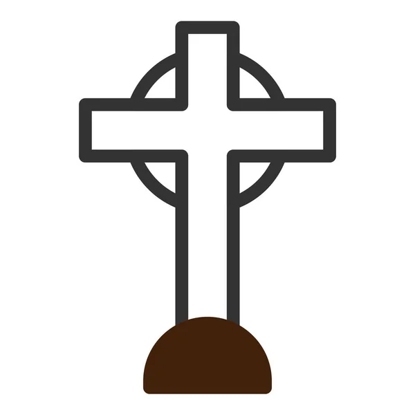 Christian Εικονίδιο Duotone Γκρι Καφέ Χρώμα Easter Εικονογράφηση Διάνυσμα Στοιχείο — Διανυσματικό Αρχείο