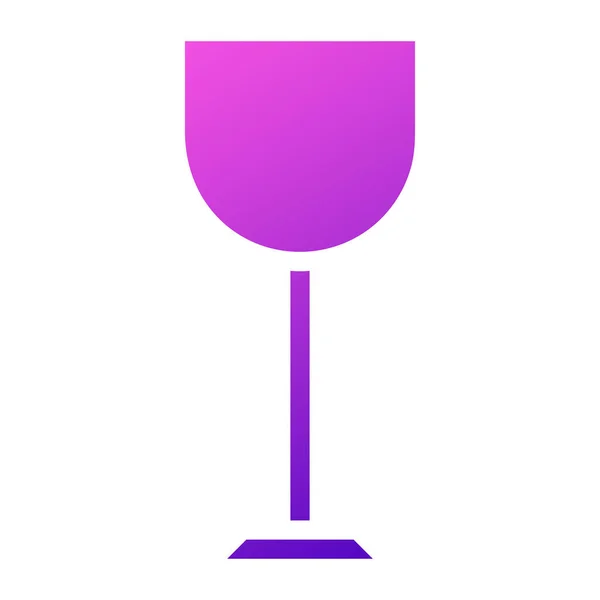 Glass Wine Icon Solid Gradient Purple Pink Colour Easter Illustration — Stock Vector