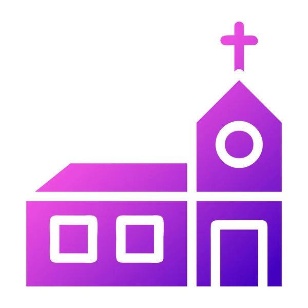 Icono Catedral Gradiente Sólido Púrpura Rosa Color Pascua Ilustración Vector — Vector de stock
